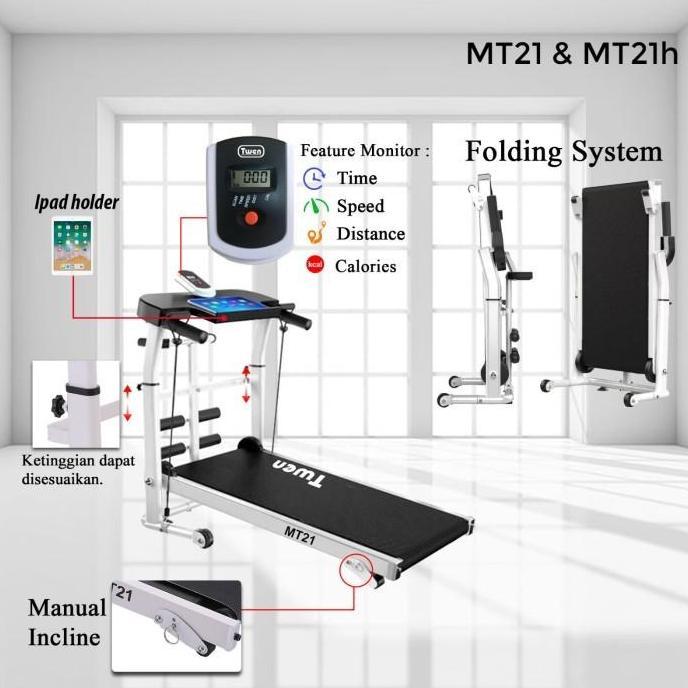 Treadmill Manual Alat Fitness Multifungsi Twen 5 in 1 Twen MT21 MT28