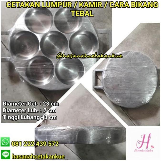 Cetakan kue lumpur cara bikang kamir martabak mini 7 lubang EDDY TEBAL