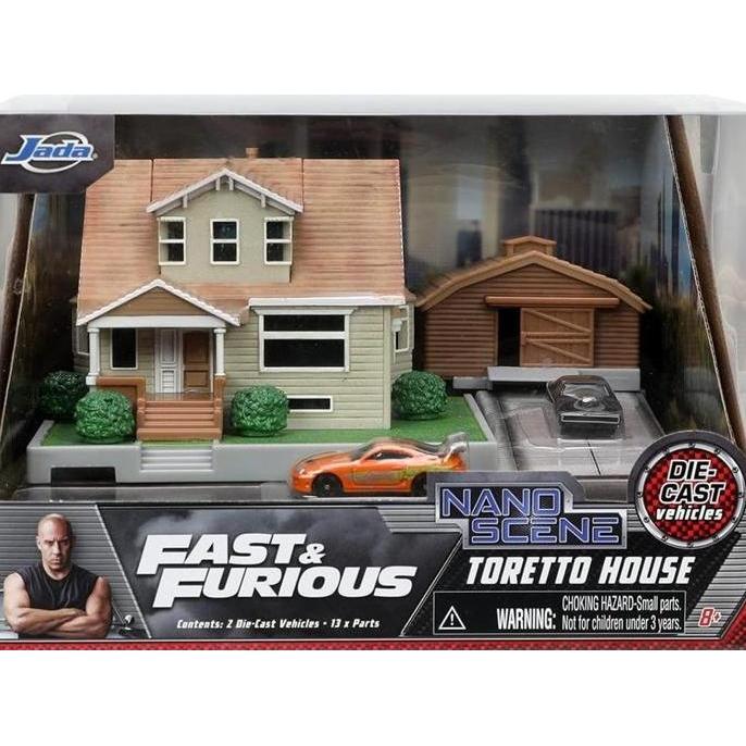 Fast & Furious Jada Toys Nano Hollywood Rides Dom Toretto's House Display Diorama Diecast