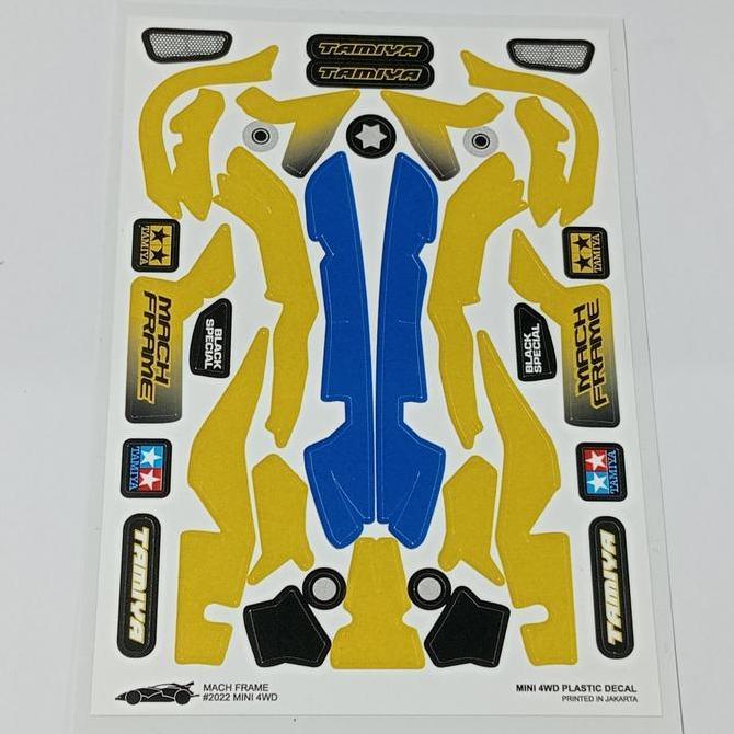 DECAL MINI 4WD MACH FRAME BLACK SPECIAL/ STICKER TAMIYA MACH FRAME BS
