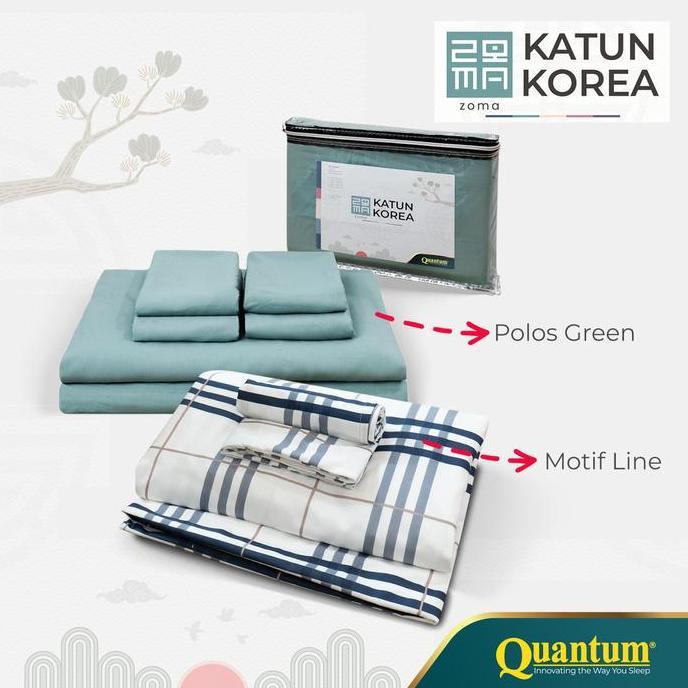Sprei Katun Korea Zoma by Quantum - Sprei Set Polos Kasur