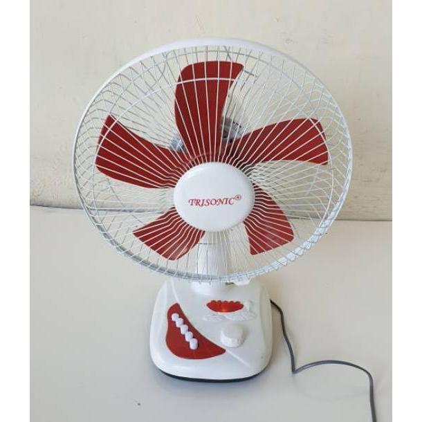 Kipas Angin Meja 12 inch / Desk Fan Lampu Tidur, Timer Trisonic T1212