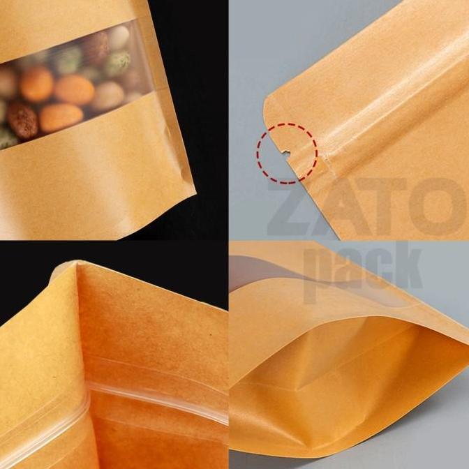 9x14 Kraft paper bag BROWN standing pouch ZATOPACK - kemasan packaging