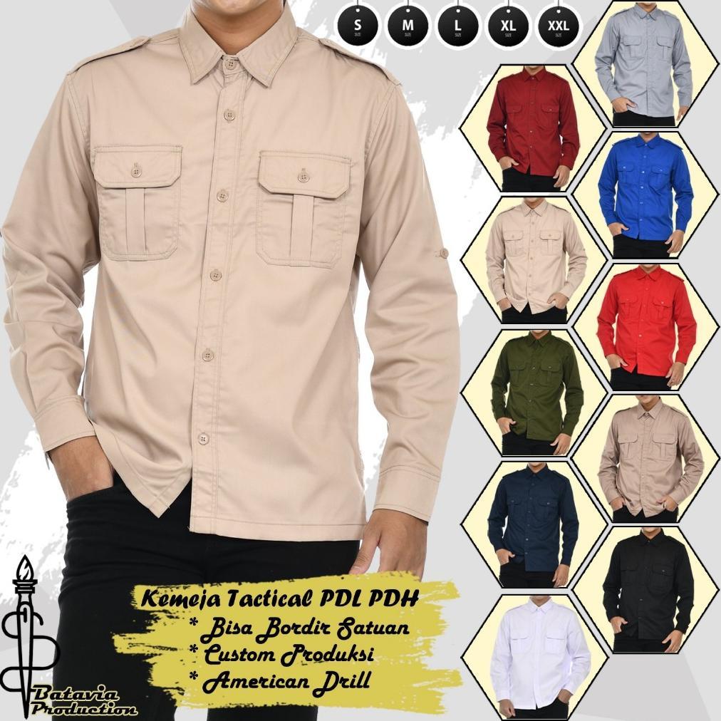 Mulus Baju Kemeja Pdh Pdl Lengan Panjang - Pakaian Seragam Tactical Pria Wanita Kemeja Kerja Kantor 