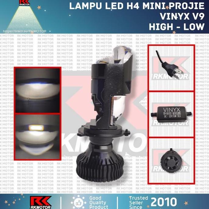 Lampu LED Vinyx V9 Projie H4 Mini Projector Lens Lensa Motor Mobil