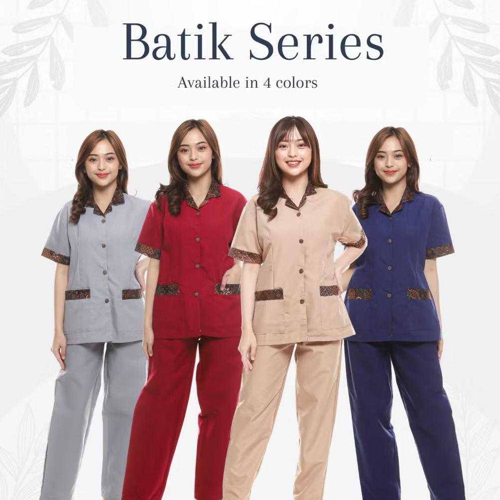 Terlaris Baju Seragam Suster/ Baju Baby Sitter/ Baju Nanny  (Batik)