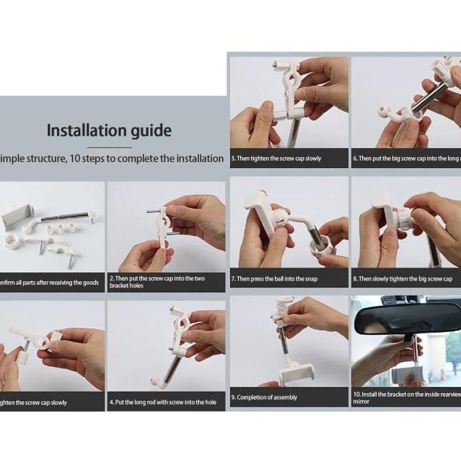 Holder HP Mobil di Kaca Spion Kursi Dudukan Jok Stand Handphone HDJH