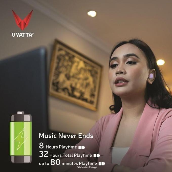 VYATTA Airboom Pro TWS Bluetooth Headset / Earphone , Long Battery