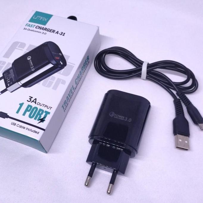 TC Charger UMAX A31 Fast Charging Qualcomm QC 3.0 + kabel