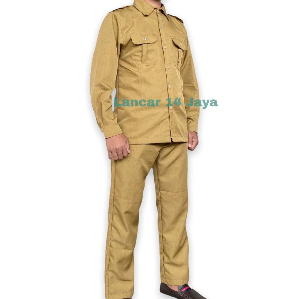 Murah Baju Pns Panjang | Setelan Pns Coklat | Seragam Pegawai Sipil Negara | Seragam Guru