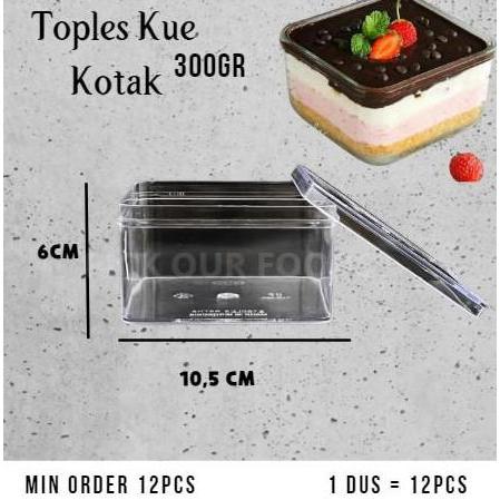 Toples Kue Kotak 300gr / Toples Dessert Box 300 gr / Kotak Dessert Box