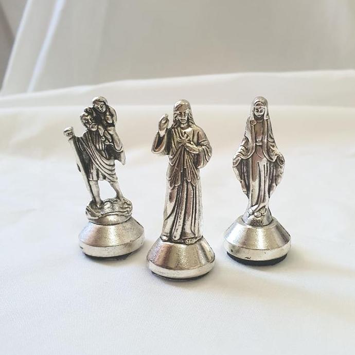 Patung Mobil Yesus Koronka Bunda Maria Santo Kristoforus Christopher