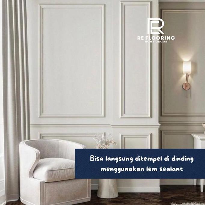 List Wall Moulding PVC LAIV Putih - List Dinding / List Moulding / Lis Profil / Lis Molding / Wainsc
