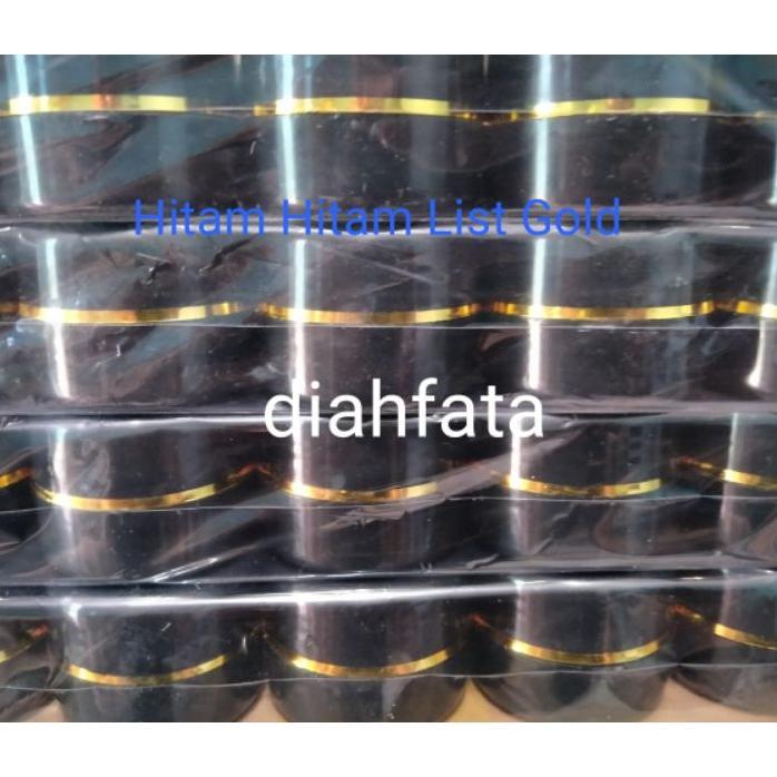 25 Pcs Pot Cream 12,5Gram Hitam Hitam List Gold