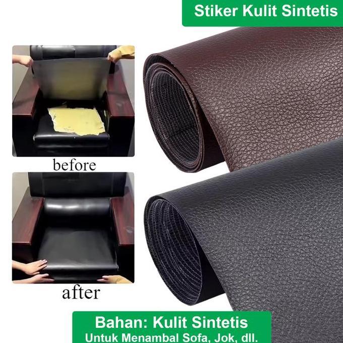 Stiker Kulit Sintetis Tambal Sofa Kursi Jok Mobil Jok Motor Waterproof