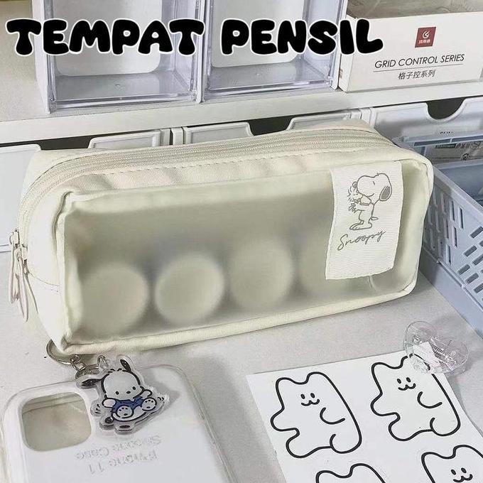 Muji Snoopy Cute Large Capacity Pencil Case/Pensil Pouch/Make Up Tas/Kotak Pensil PM