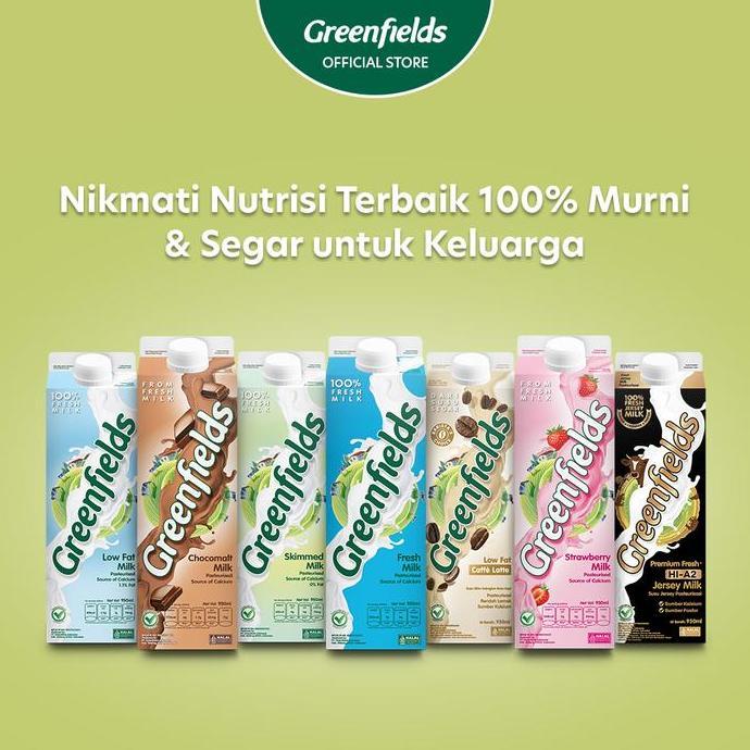 Maxmilt- [Twinpack] Susu Segar Greenfields - Fresh Milk Skimmed 950Ml X 2Pcs