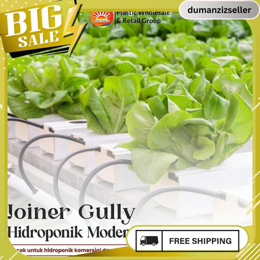 Joiner Gully Hidroponik Nft Dft Trapesium -  Sambungan Talang Hidroponik Nft Dft Anti Bocor Termurah