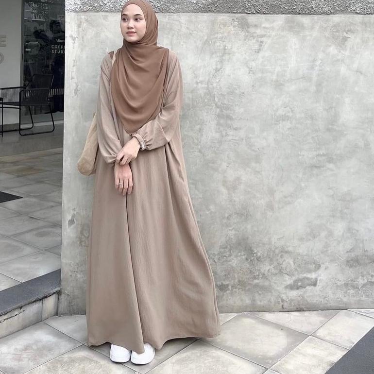 Bagus Gamis Polos Muslimah Premium | Dress SyarI Simple Elegan | Bahan Adem & Jatuh