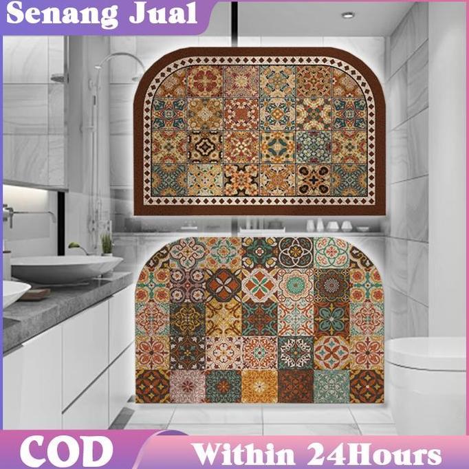 TSENJA Keset Lantai Menyerap Air Estetik Tahan Kotoran Lap Kaki Keset Kaki Nyerap Air