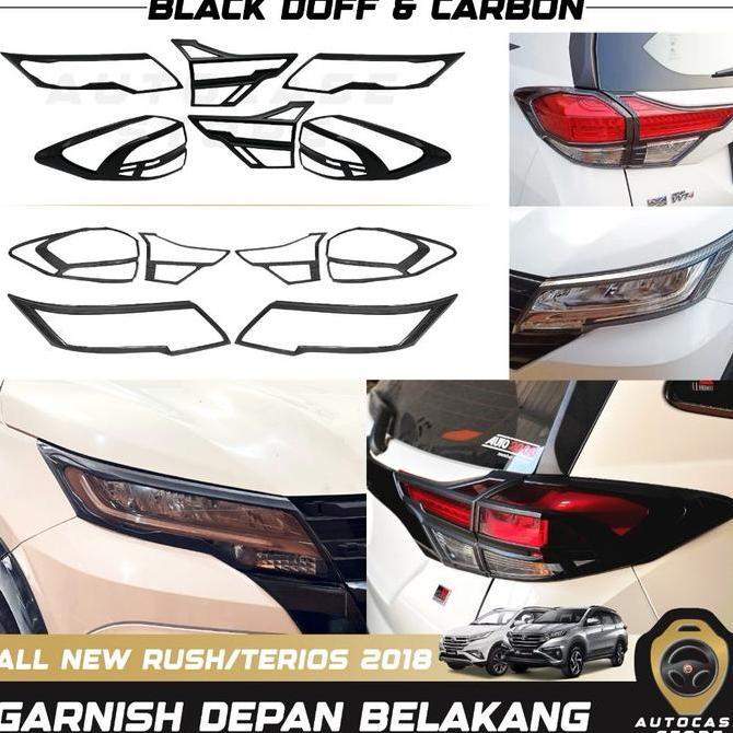 Garnish Depan Belakang Terios 2018 All Rush/ 2018-2025 Up Komplit List Lampu Aksesoris Mobil Pnp
