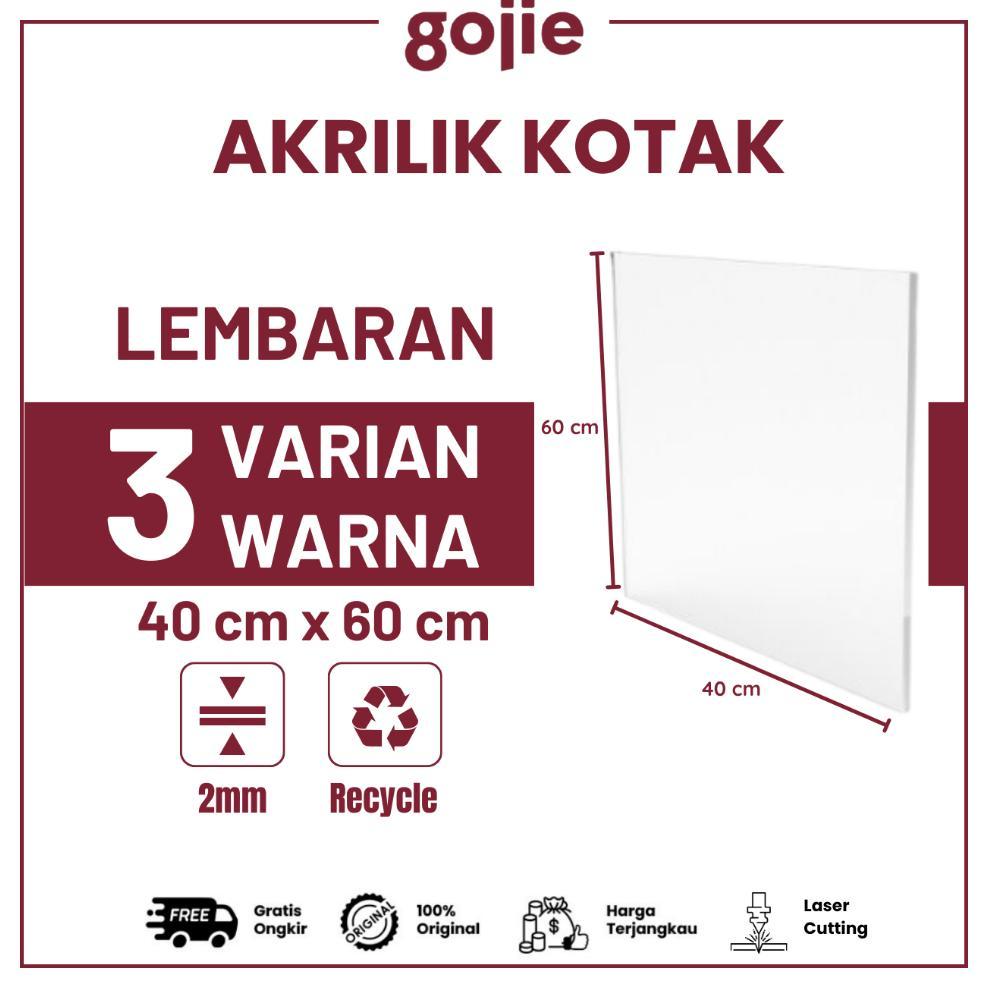 Akrilik Lembaran Kotak 40 X 60 Cm / Akrilik Lembaran Bening Tebal 2Mm