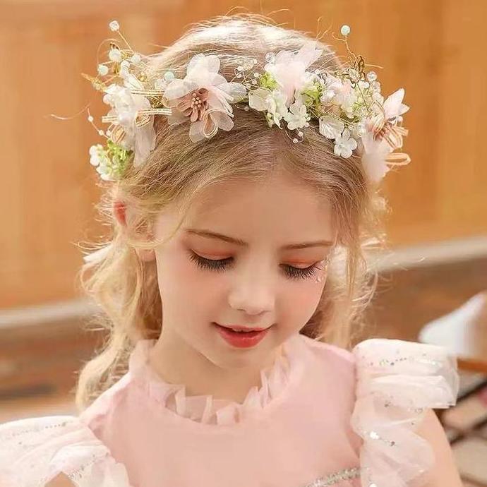 Byxt- Headband Bayi Putri Antislipping - Hiasan Bunga Halus + Mahkota Rendah Berat, Aman Untuk Kulit