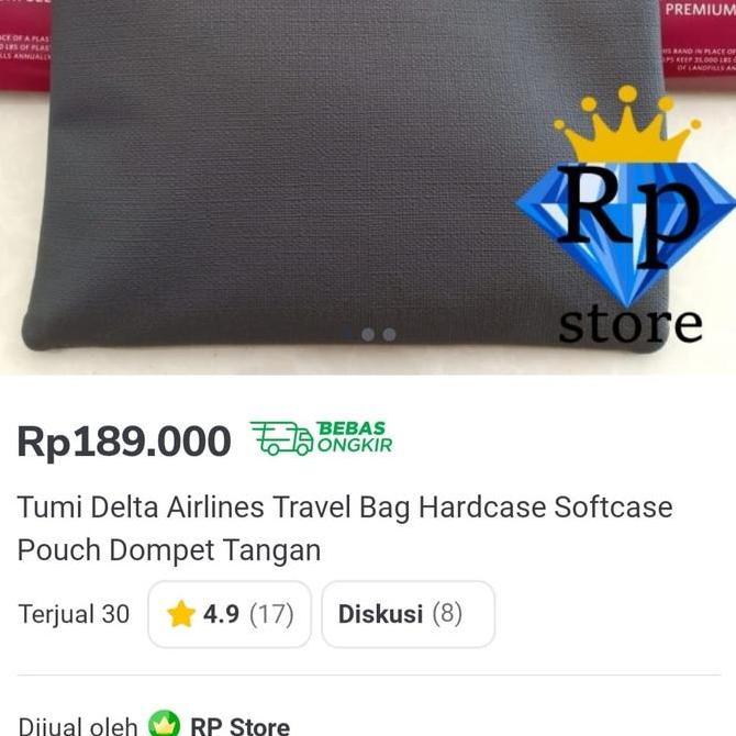 Tumi Delta Airlines Travel Bag Hardcase Softcase Pouch Dompet Tangan Original