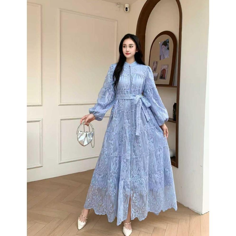 favorit gamis kancing seribu bordir, gamis kev, gamis bangkok, gamis putih, white maxi, dress katun 