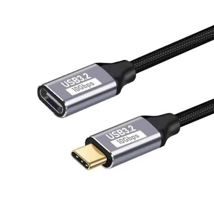 Usb Type C 3.2 Gen2 Extension 100W 5A 20V 10Gbps Male Female Cowo Cewe  Thunderbolt 3 Sambungan Type