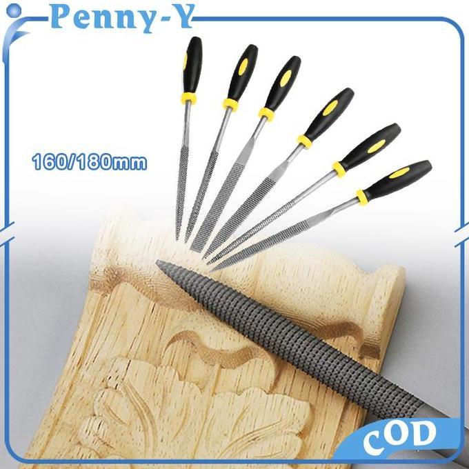 SAND 5 Pcs Kikir Besi 160mm 180mm Set Steel File Set Kikir Pengasah Besi Kikir Besi Flat Kikir Besi 
