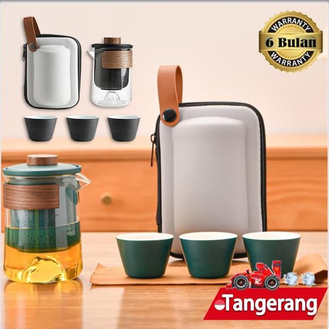 MENDA 300ml Tea Pot Set Kung Fu Tea Set Portable Teh Perjalanan Set Travel Tea Set