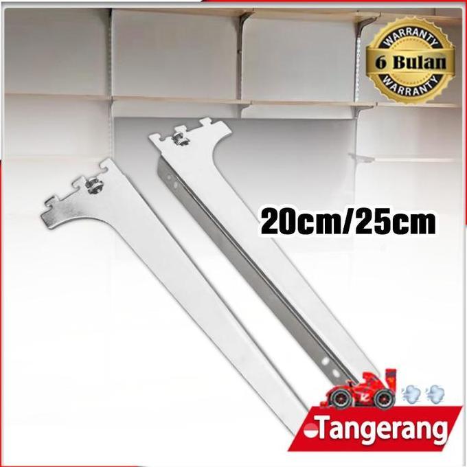 MRIKI 2PCS Bracket Kaca Stainless / Rak Kaca / Penyanggah Rak Kaca / Siku Ambalan Kaca 20cm 25 cm