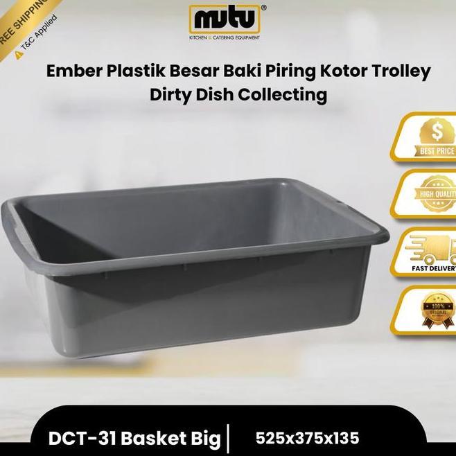 Mutu Basket Keranjang Box Ember Troli Piring Kotor Sampah Dish Collecting Trolley Dct31