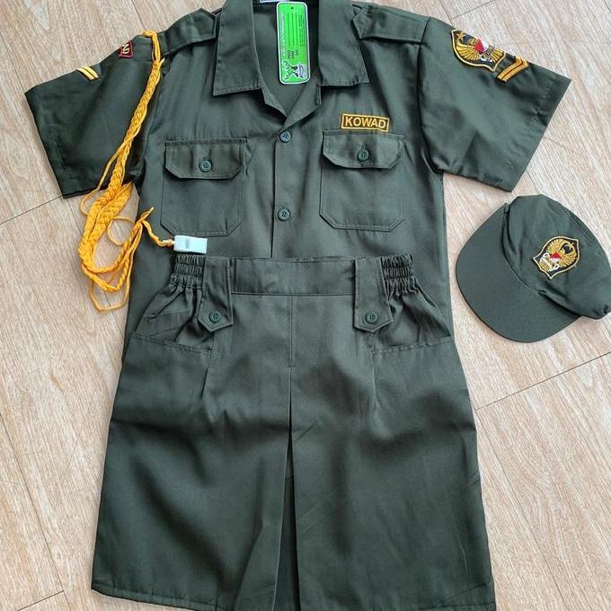 Baju seragam profesi angkatan darat perempuan KOWAD MODEL TOPI LAMA Anak Fashion WS