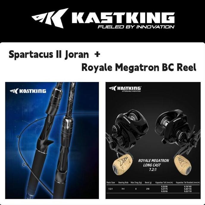 Grosir [Official] Kastking Reel+Joran Pancing 1 Set=Joran 1.8M 1.9M + Baitcasting Reel Umpan Joran B