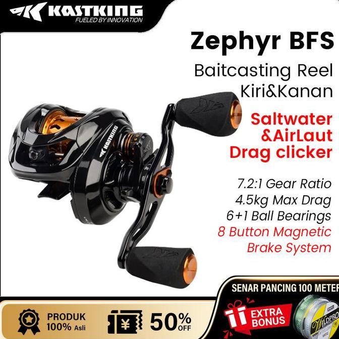 Promo [Official] Kastking Zephyr Bfs Reel Pancing Baitasting Drag Clicker Air Laut Saltwater Sw Reel