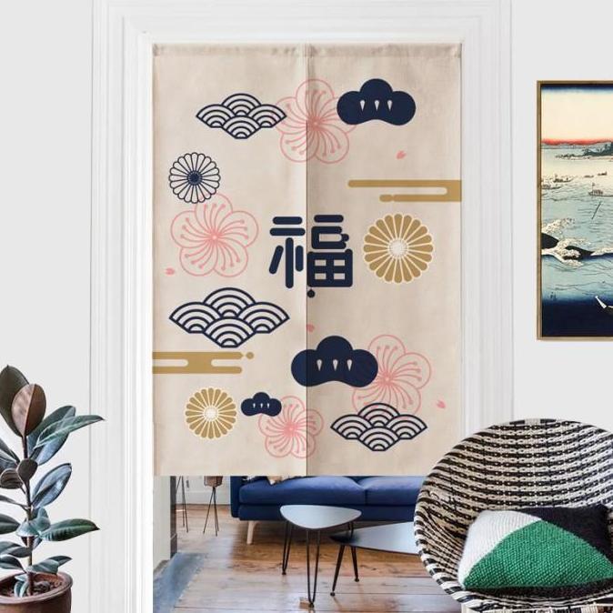 Flmy- 85*150Cm Tirai Pintu Jepang Tirai Gorden Pintu Tirai Dapur Jepang Gorden Jepang Untuk Pintu Ka