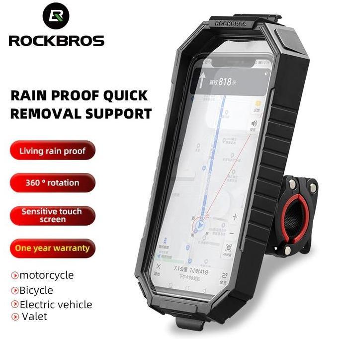 Rockbros Phone Holder Motor Sepeda Waterproof Touchscreen Bag 22001
