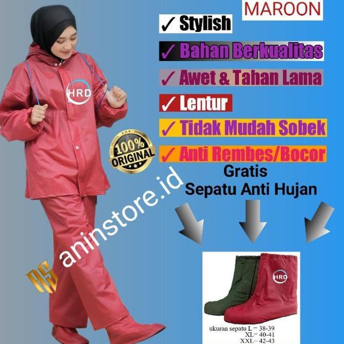 Paket lengkap Jas hujan HRD dan Cover Sepatu