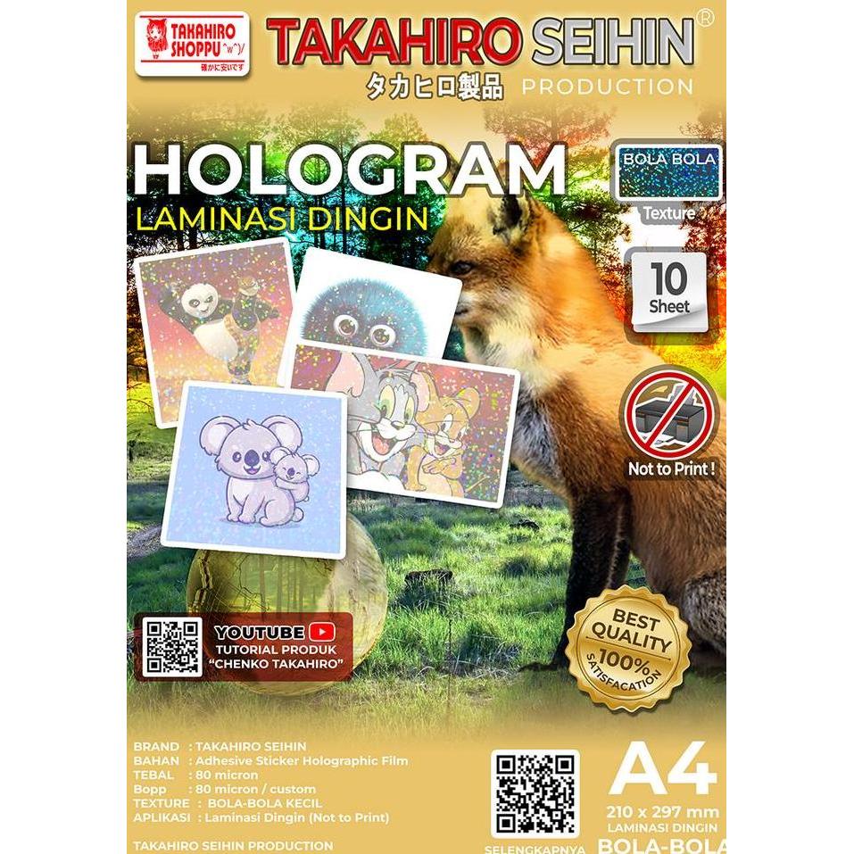 Laminasi Dingin Hologram Motif BOLA-BOLA