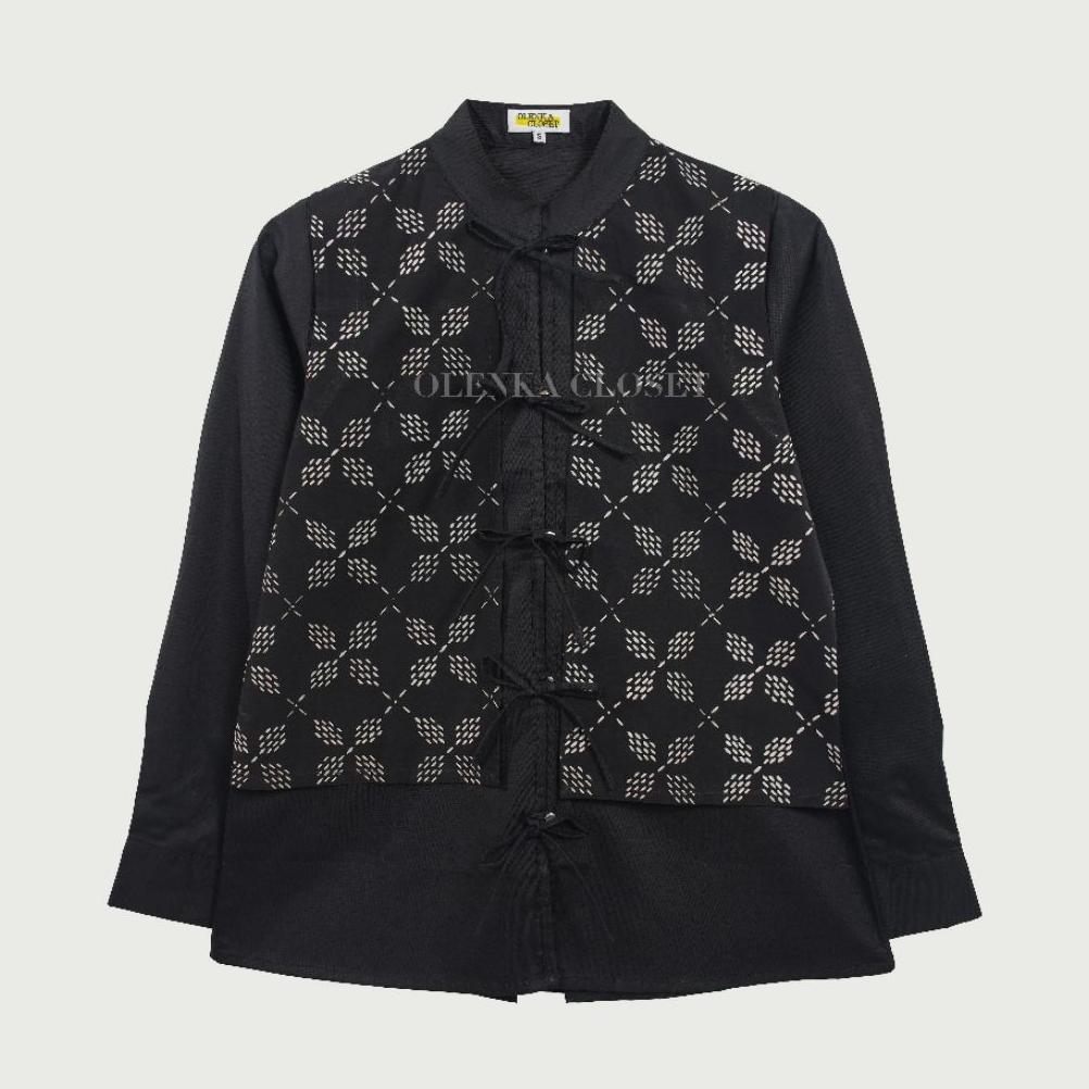 LIMITED Atasan Batik 174 Hitam Baju Blus Blouse Kerja Wanita Modern KEKINIAN
