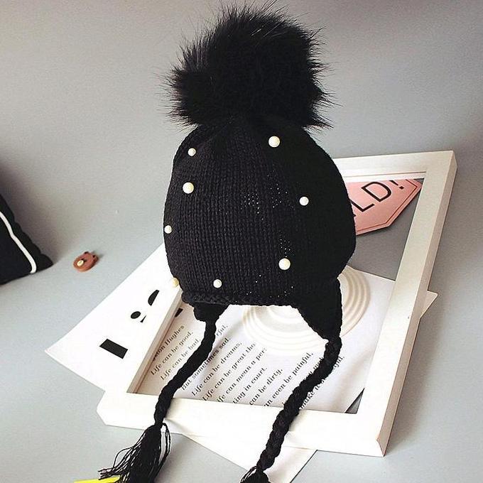 IMPORT | Topi Kupluk Anak Bayi Perempuan Mutiara Kepang Fashion