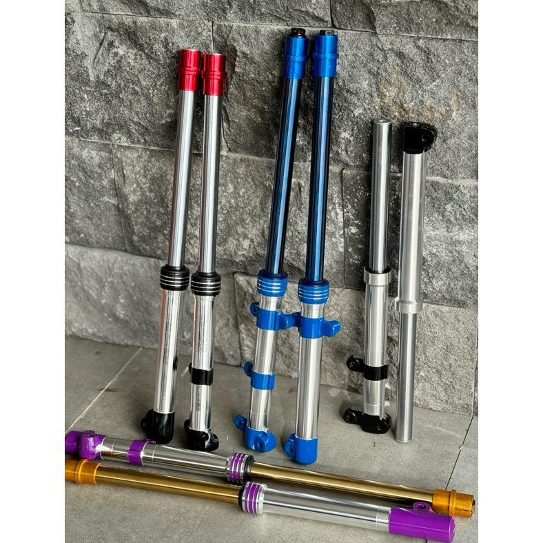 SHOCK DEPAN AS 26mm BLUE RAINBOW TWONE CROM GOLD BOTTOM MIO SUPRA KPH MX BEAT FREE REQUEST POTONG AS