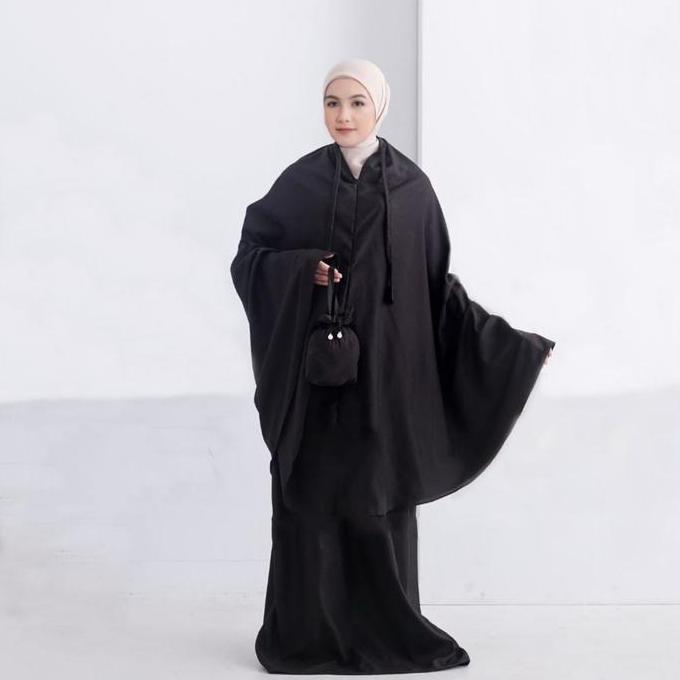 Mukena Dewasa Traveling Polos 2in1 Resleting Mukena Terbaru
