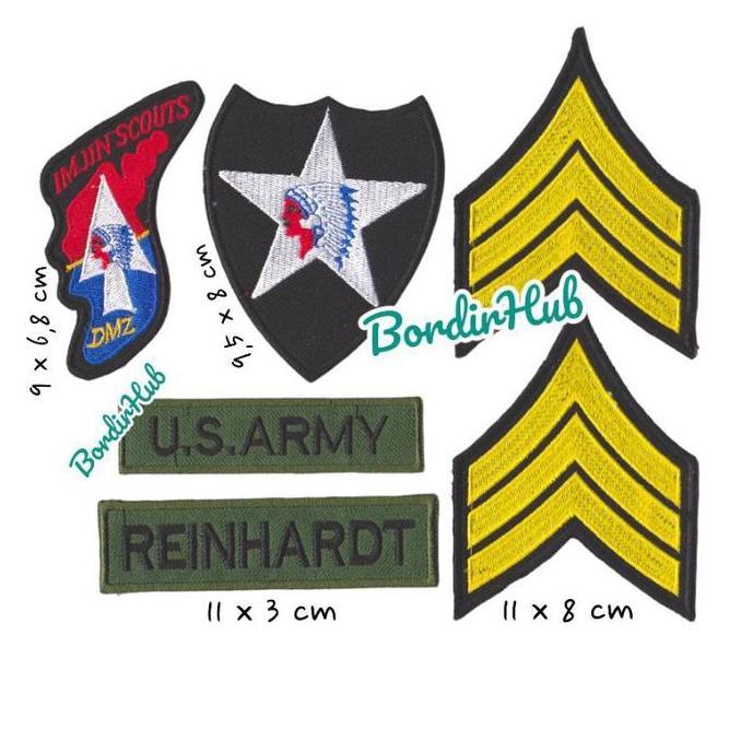 set patch bordir Reinhardt john lennon infantri us army good quality