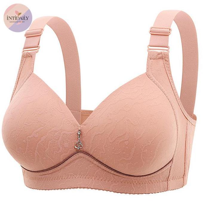Bra Jumbo Cup Besar Busa Tipis Lembut Bh Wanita Motif Polos Tali Tebal Nyaman