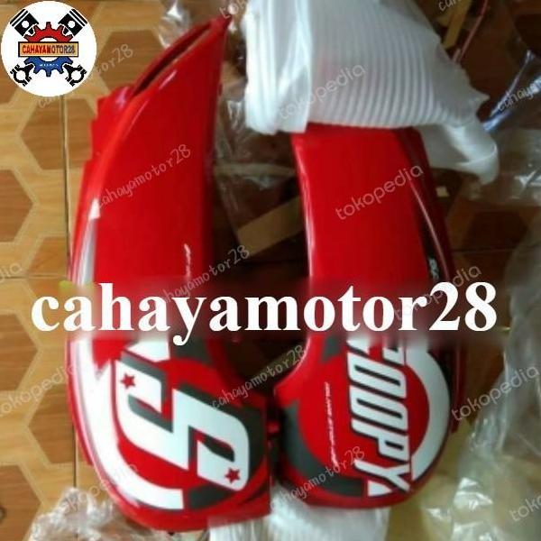 Cover Body Samping Fi 2013 Merah Scoopy 2013-2016 + Striping Win