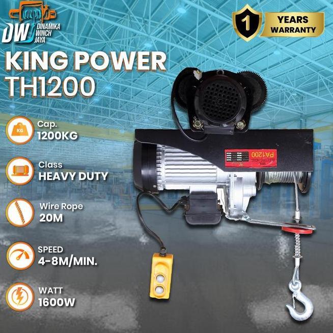 Electric Hoist Mini Wire Hoist Katrol Elektrik 1200 Kg Trolley