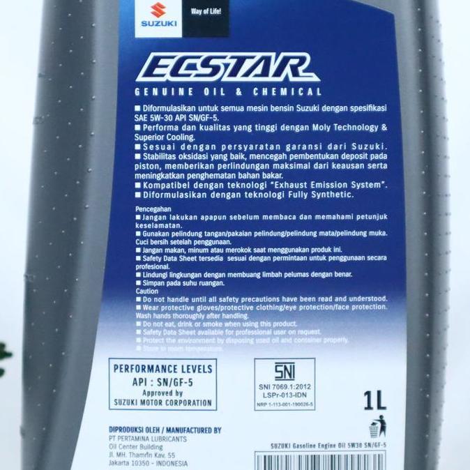 Fuzokuhin- Oli Sgo 5W-30 Api Sn/Gf-5 Full Synthetic Suzuki 1L - Oli Mobil Suzuki